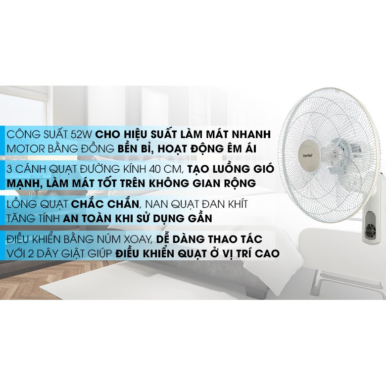 Quạt điện treo tường Comfee CF-WF4019VG bảo hành 12 tháng