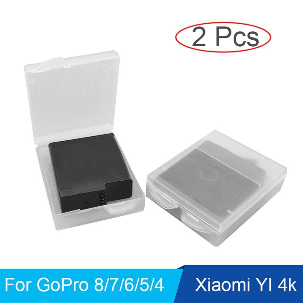 Set 2 hộp đựng pin chống nước cho GoPro Hero 8 7 6 5 4 Session Xiaomi Yi MiJia 4k Eken