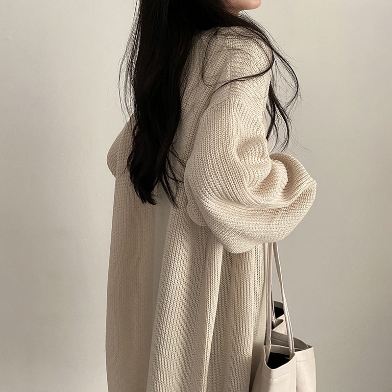 Áo khoác cardigan DUNEA dệt kim tay dài dáng rộng thời trang cho nữ