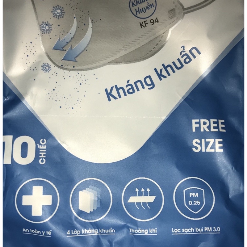 Sét 10 Chiếc Khẩu Trang 4D KF94 Khánh Huyền Hàng Chính Hãng Sản Xuất Theo Công Nghệ Hàn Quốc