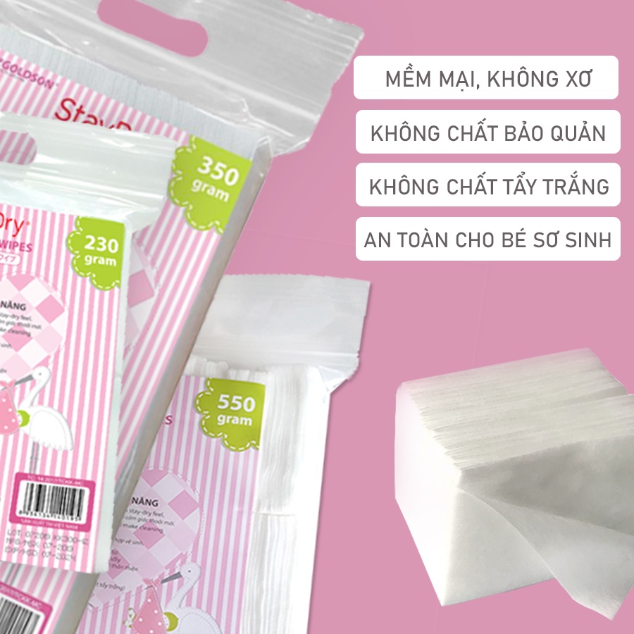 Khăn vải khô đa năng cao cấp Staydry 230g/350g/550g an toàn không xơ, mềm mại cho bé sơ sinh