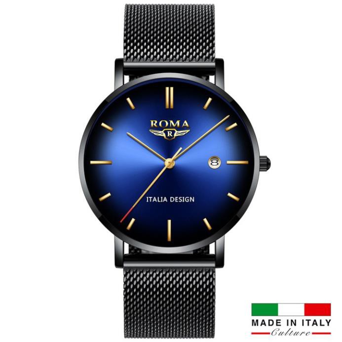 Đồng Hồ Nam ROMA ITALIA Mặt Chuyển Màu Nghệ Thuật - Dây Titanium Siêu Bền [HÀNG XỊN]