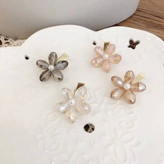 Kẹp Tóc Hoa Cúc Đính Pha Lê 4 Kiểu Phong Cách Hàn Quốc