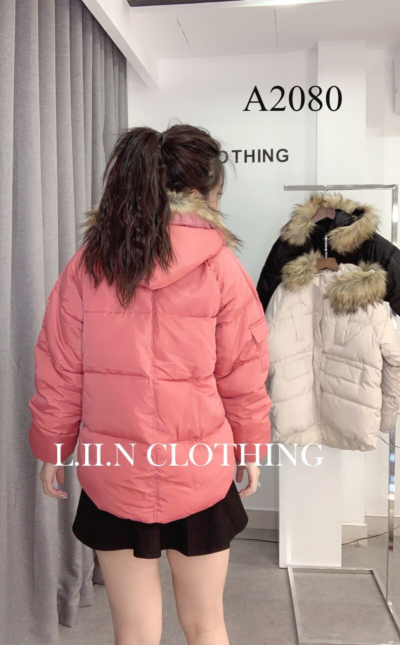 Áo khoác phao nữ mũ lông Linbi đủ màu, đủ size. thiết kế 3 lớp cực ấm Liin clothing A2080 | BigBuy360 - bigbuy360.vn