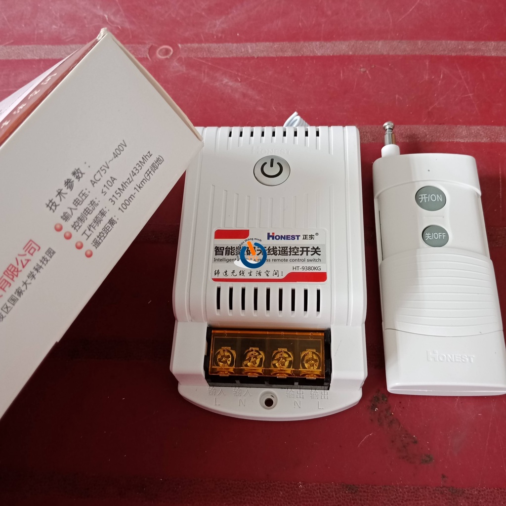 HT-9380KG1 Công tắc điều khiển điện  từ xa Honest - kèm Remote và Pin - dùng cho motor-quạt máy
