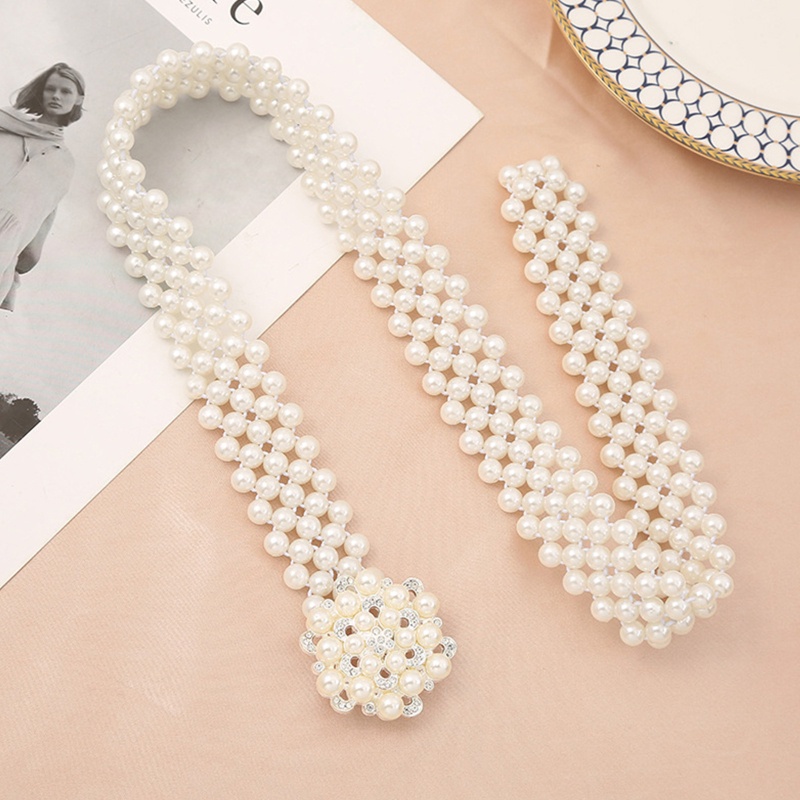 Dây Thắt Lưng Mỏng Đính Ngọc Trai Trang Trí Đầm Cưới