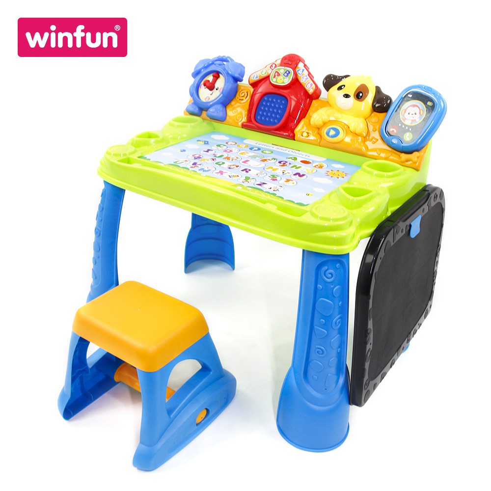 Bộ bàn ghế hỗ trợ học tập và vui chơi cho bé, đa năng - nhiều hiệu ứng hấp dẫn Winfun 1207 - hàng chính hãng