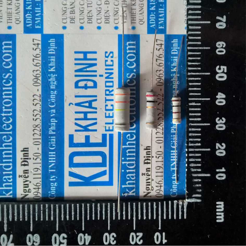 điện trở 2W, 5% (4 vạch), 1.2k Oh (20 con)m - KDE1035 - Ô0144
