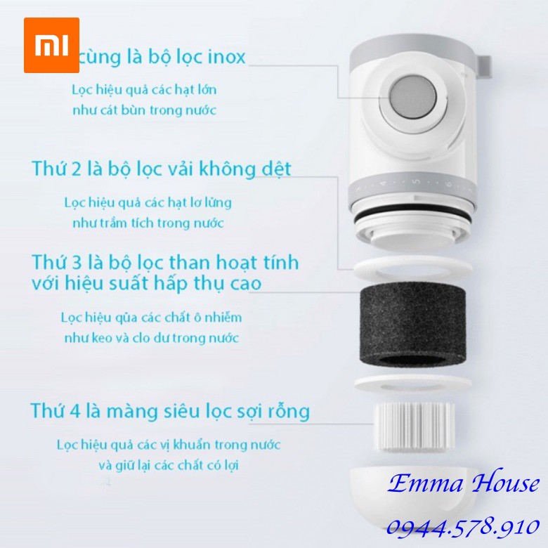 [Kèm sẵn 3 lõi lọc] Máy lọc nước tại vòi Xiaomi Mijia MUL11 - Bảo Hành 03 Tháng