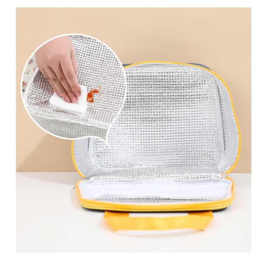 Túi giữ nhiệt đựng cơm trưa, đồ ăn cao cấp, dày dặn, chống thấm #T10-14 (Hello)