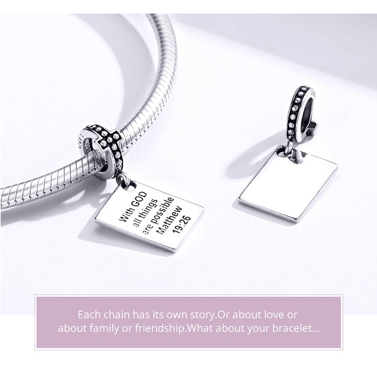 Hạt charm hình thánh giá Bamoer dùng xỏ trang sức SCC1424