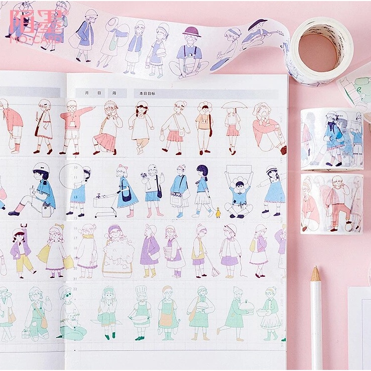 Enjoymore ✨ *Chiết 60cm* Washi Tape Little Me Xinh Xắn Băng Dán Băng Keo Trang Trí Sổ tay Scrapbook, Bullet journal