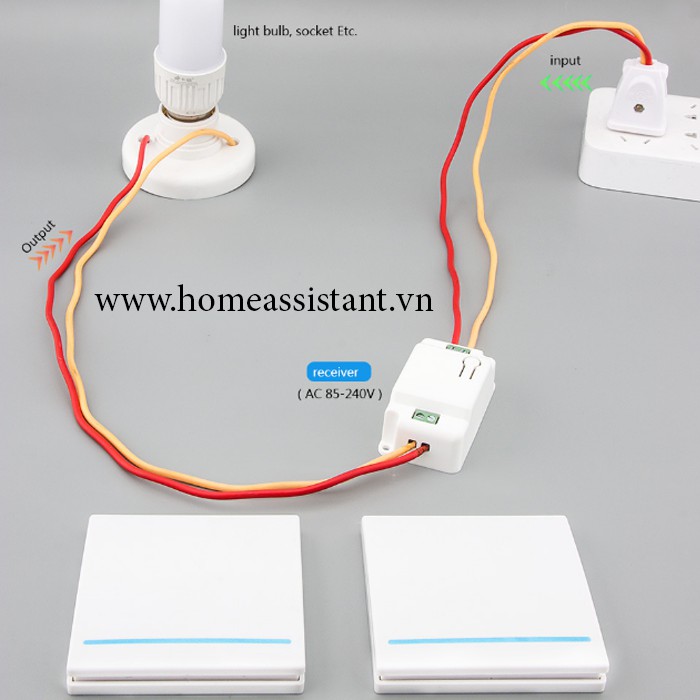 Công Tắc Phát Sóng RF 433Mhz Nút Bấm Điều Khiển Từ Xa Dán Tường Hình Vuông RFX01