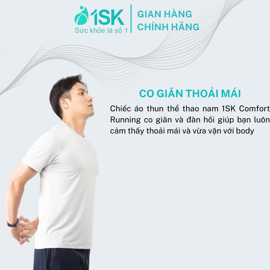 Áo thun thể thao nam Comfort Running 1SK