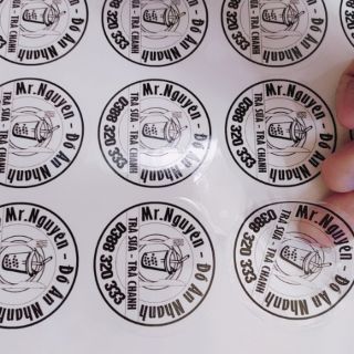 In tem dán decal trong, tem giấy màu(số lượng 1.000 tem)