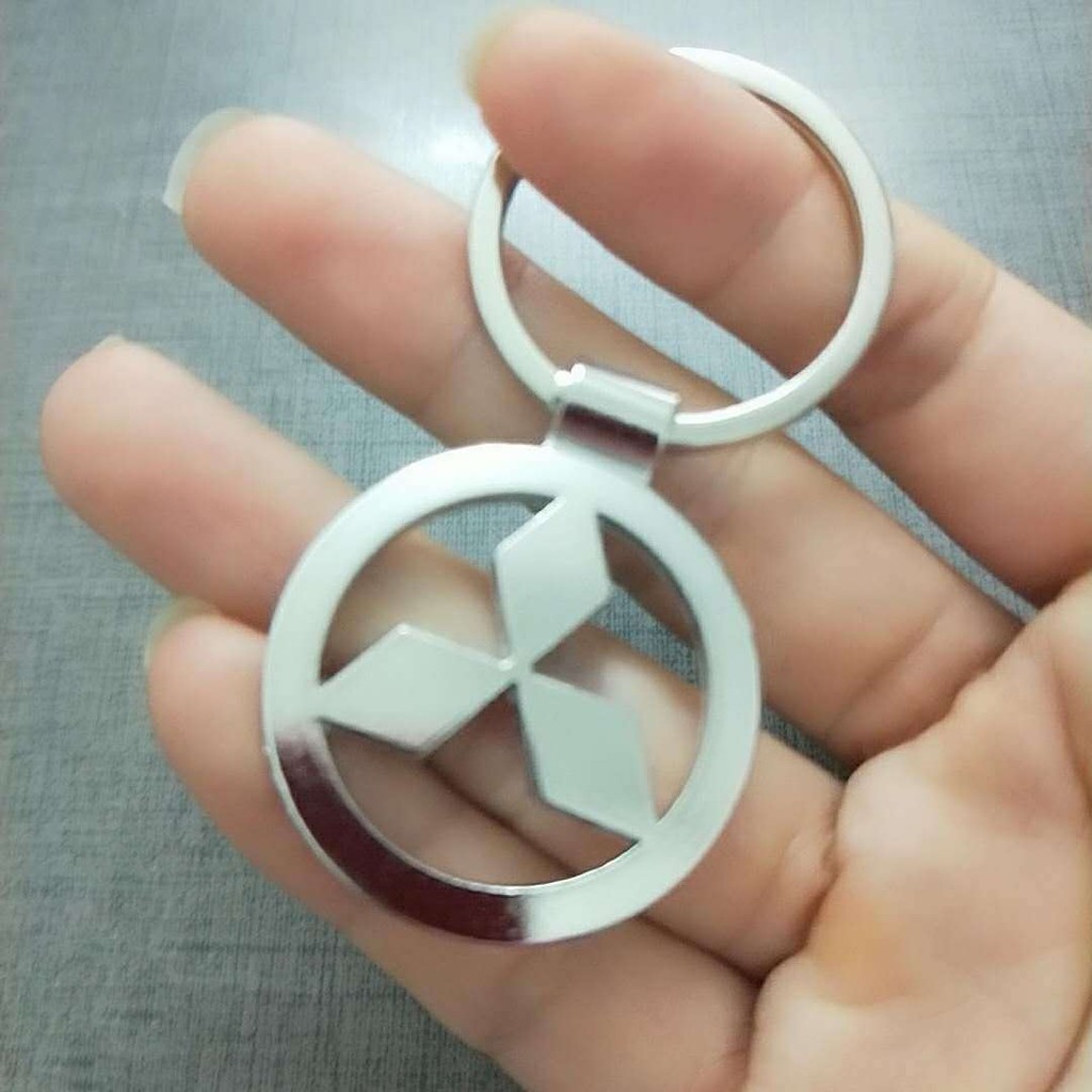 Móc Khóa Hình Logo Xe Hơi Mitsubishi Bằng Thép Không Gỉ