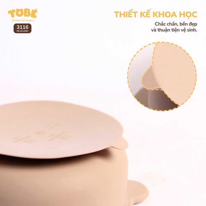 Bát Ăn Dặm Silicone hình Gấu ToBé nhiều màu cho bé
