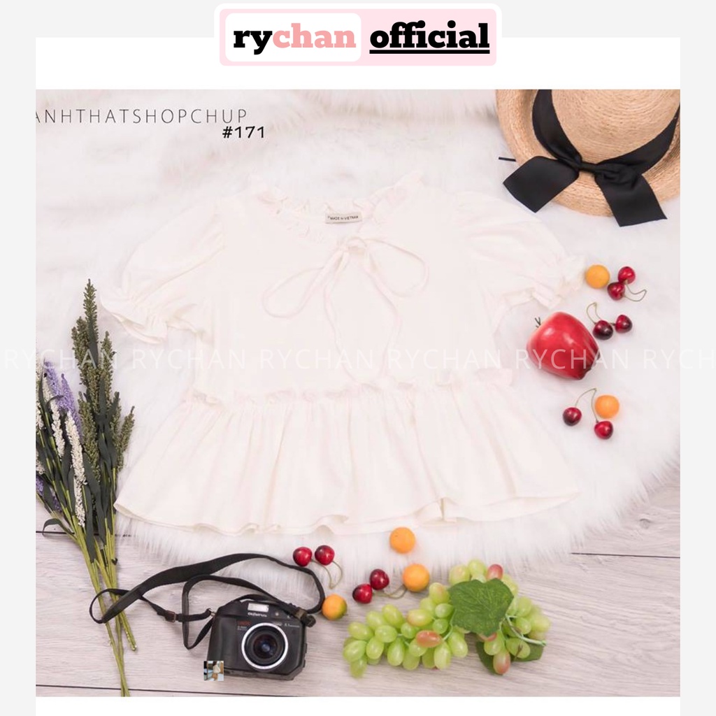 AK548 - Áo Kiểu Babydoll Peplum Đáng Yêu