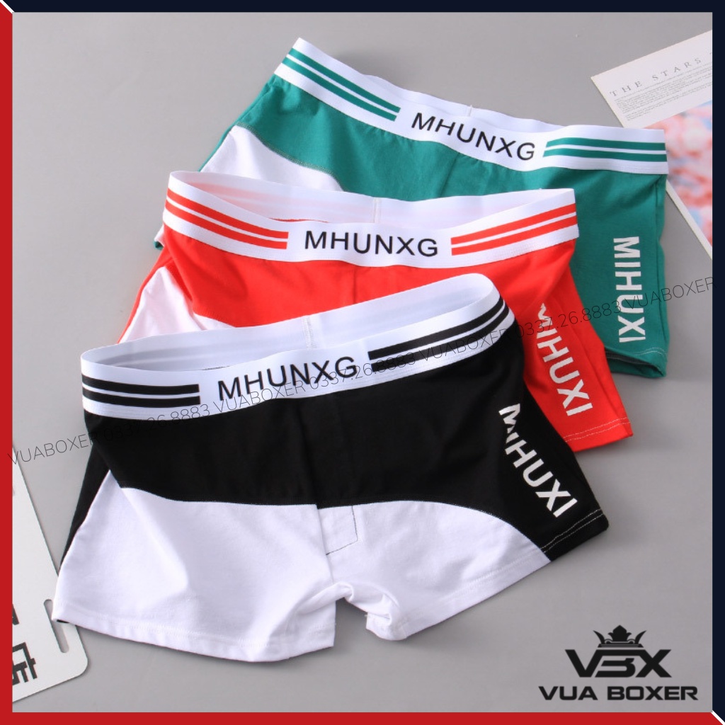 Quần Lót Nam Boxer Sịp Nam Vải Cotton Thấm Hút Kháng Khuẩn Co Dãn Đàn Hồi Tốt MHUNXG-01