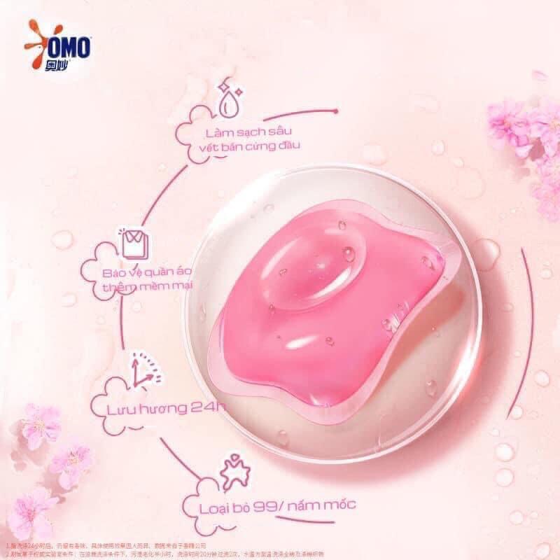 Viên giặt quần áo Omo - 1 hộp 50 Viên giặt xả giữ màu quần áo, lưu hương lâu 24h