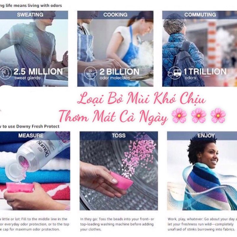 Viên xả downy Fresh Protect Mỹ, Mềm Vải Thơm quần áo