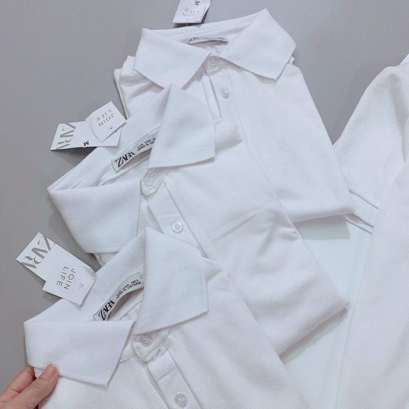 ÁO THUN POLO ZARA CỘC TAY TRẮNG | BigBuy360 - bigbuy360.vn
