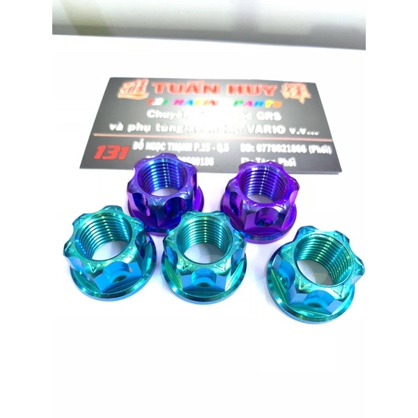 tán titan gr5 14li hở bắt cốt bánh sau yamaha exciter ex 150 (titanium grade 5 nut m14 for rear shaf