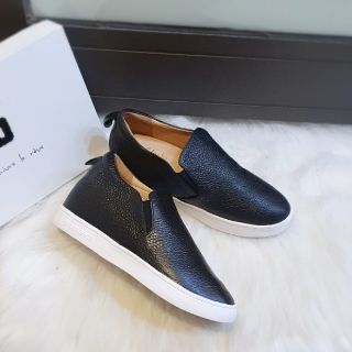Slipon độn đế 5cm da thật