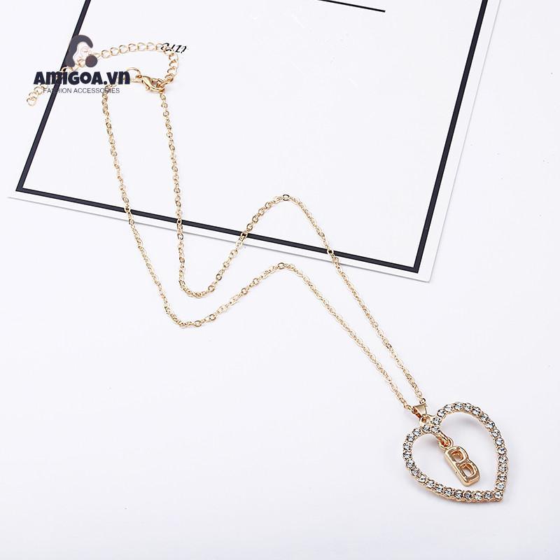 Vòng cổ Mặt 26 Chữ Cái Đính Đá Đơn Giản Thời Trang