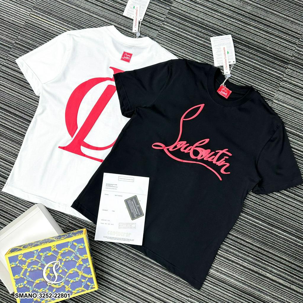 Áo Phông LC Trơn ❤ Áo Thun Tay Lỡ Logo In Chìm Chất Cotton Dày Dặn