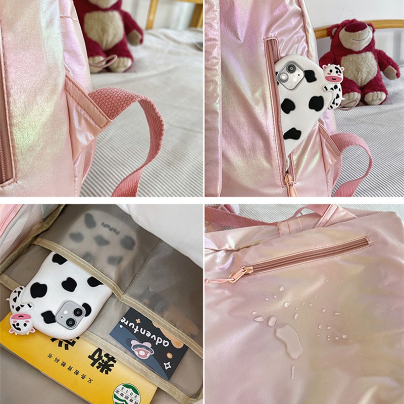 Ba lô học sinh chống thấm nước có khóa cài dễ thương chất lượng cao cho nữ sinh