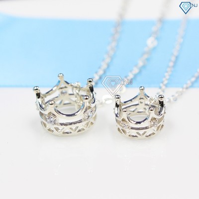 Dây chuyền, vòng cổ cặp đôi nam nữ hình vương miện đính đá tinh tế DCD0017 - TNJ