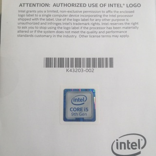 CPU Pentium, Core I3, Core I5, Core I7, Core I9 - Miếng dán Sticker (hàng bóc hộp nguyên catalog)