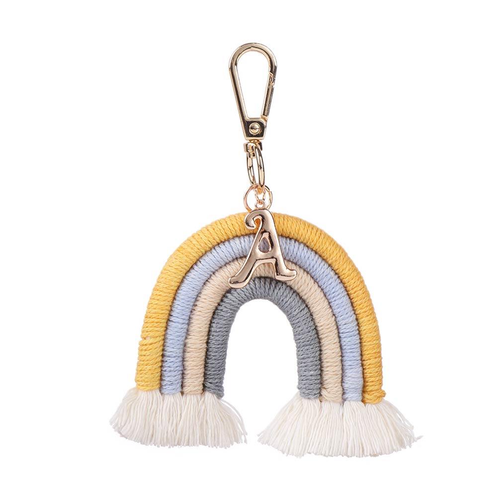 ROWANS Rainbow Keychains DIY Clips Bag Hook Weaving