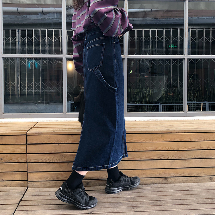 Chân Váy Denim Lưng Cao Xẻ Tà Xiaozhainv Phong Cách Hàn Quốc Cho Nữ | BigBuy360 - bigbuy360.vn