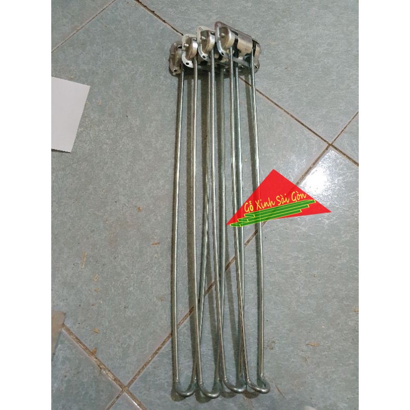 Bộ chân bàn gấp gọn 4 chân bằng sắt mạ kẽm cao 45cm