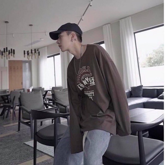 Áo thun tay dài form rộng - phông dài tay nam nữ oversize brooklyn 1992 - 2N Unisex