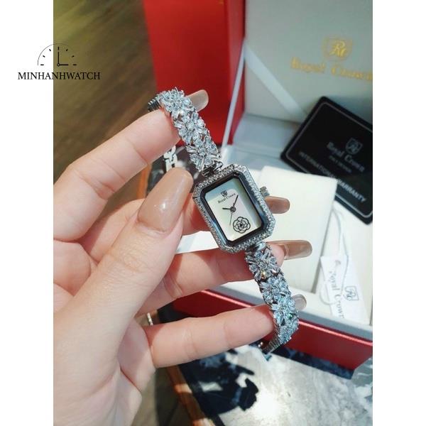 Đồng hồ nữ lắc tay Royal Crown mặt vuông 25mm