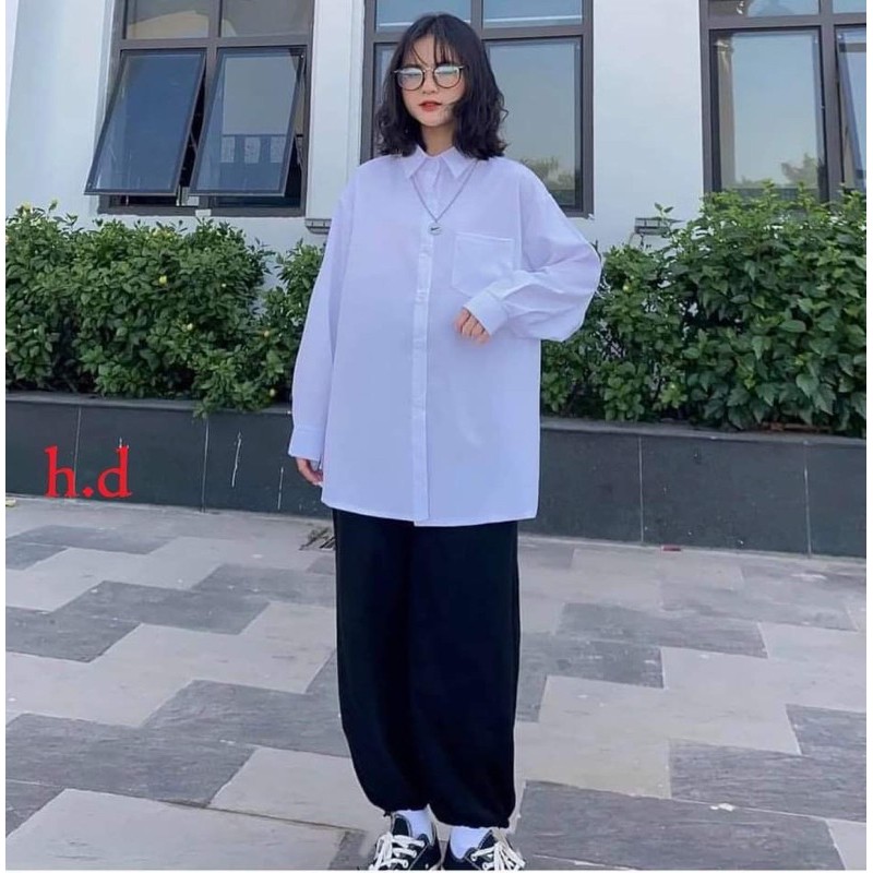 Sét áo sơ mi một túi +quần bom đen HT12