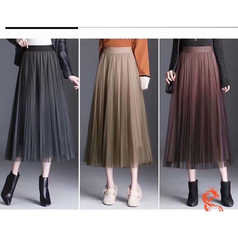 Chân váy Von Loang Dáng Dài-hàng QCCC.siêu đẹp(Ảnh Thật)