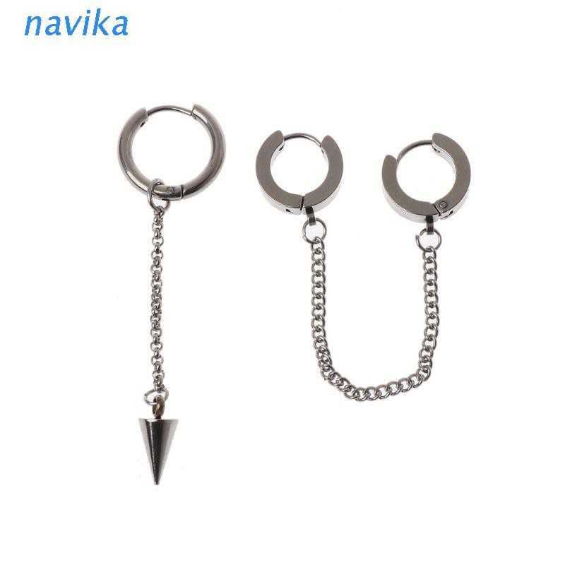 NAV KPOP Korean Idols Male Long Tassel Punk Earring Hip Hop Stainless Steel Jewelry