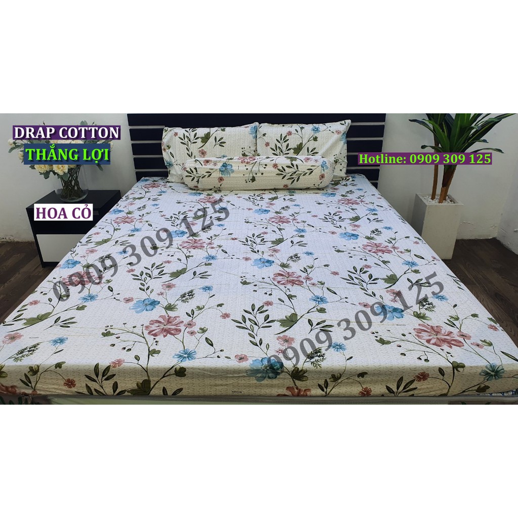 bộ drap cotton cao cấp 100% ảnh thật (mẫu Hoa cỏ) | BigBuy360 - bigbuy360.vn