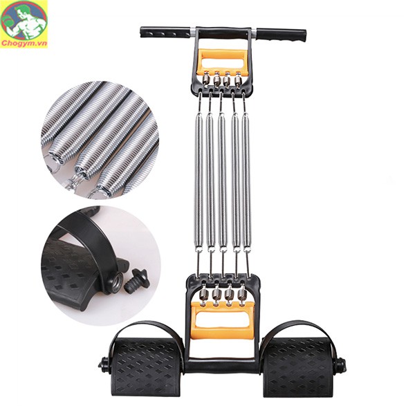 Dây Kéo Cáp 5 Lò Xo Titan Tập GYM Đa Năng Có Bàn Đạp - Tập Cơ Ngực , Cơ Tay Hiệu Quả Tại Nhà