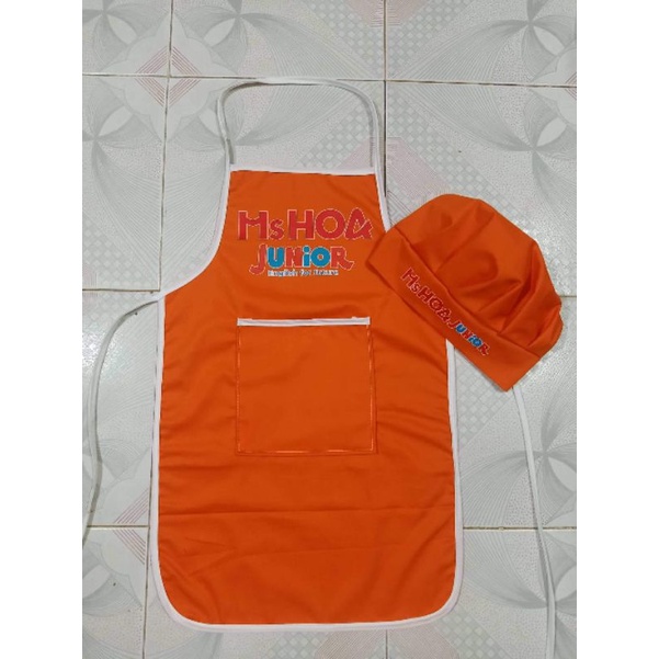 set tạp dề cho học sinh in logo