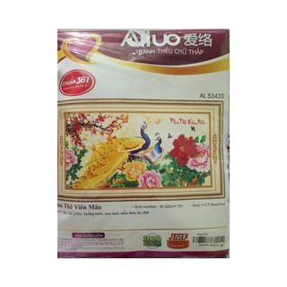Tranh thêu chữ thập Phu thê viên mãn 53420-84x47cm