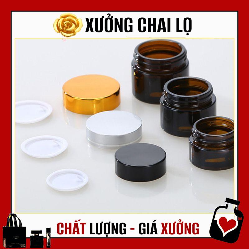 Hủ Đựng Kem ❤ TOP GIÁ RẺ ❤ [15g,20g] Hũ Chiết Kem Thủy Tinh Nâu đựng mỹ phẩm , , phụ kiện du lịch