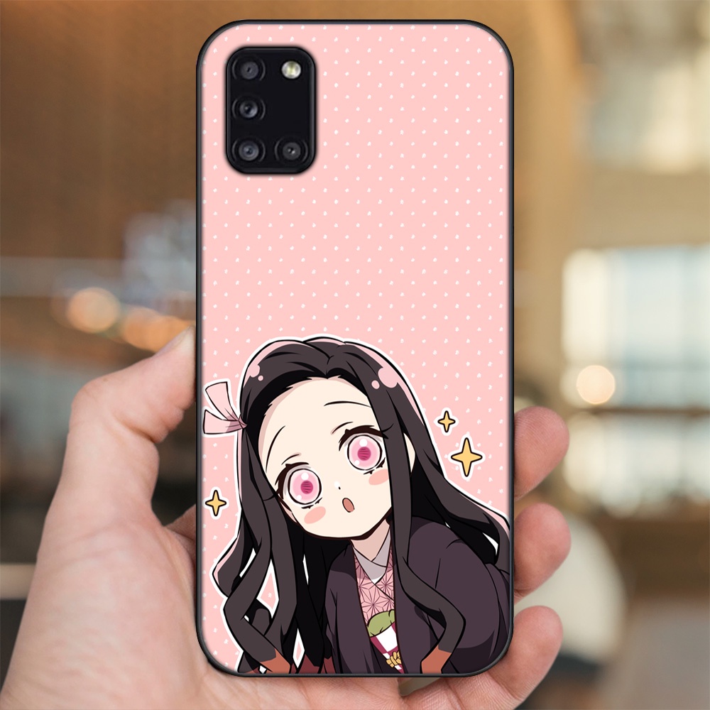 Ốp lưng Samsung A31 viền đen in hình Nezuko Kimetsu no Yaiba