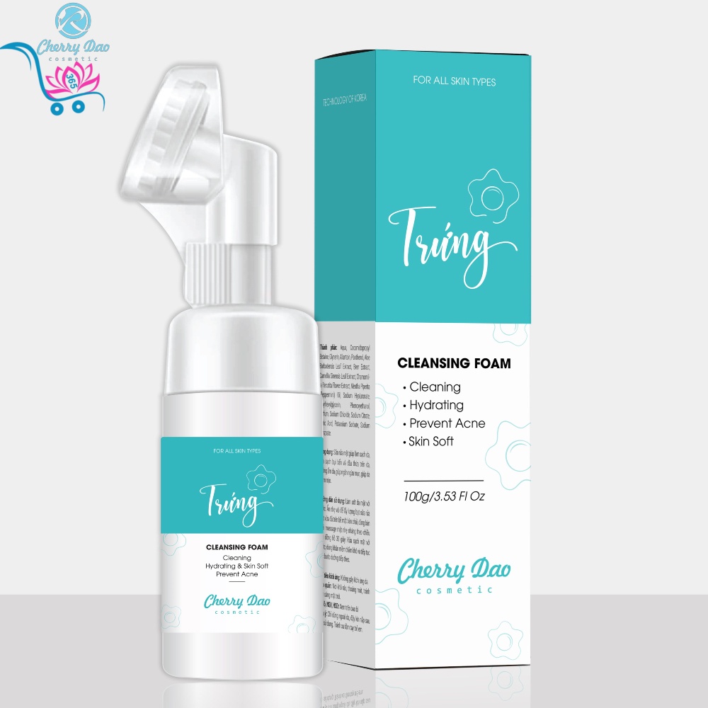 Sửa rửa mặt trứng CRD tạo bọt cho nam nữ đầu cọ mềm cho da nhạy cảm da dầu mụn trắng da làm sạch da SRM1