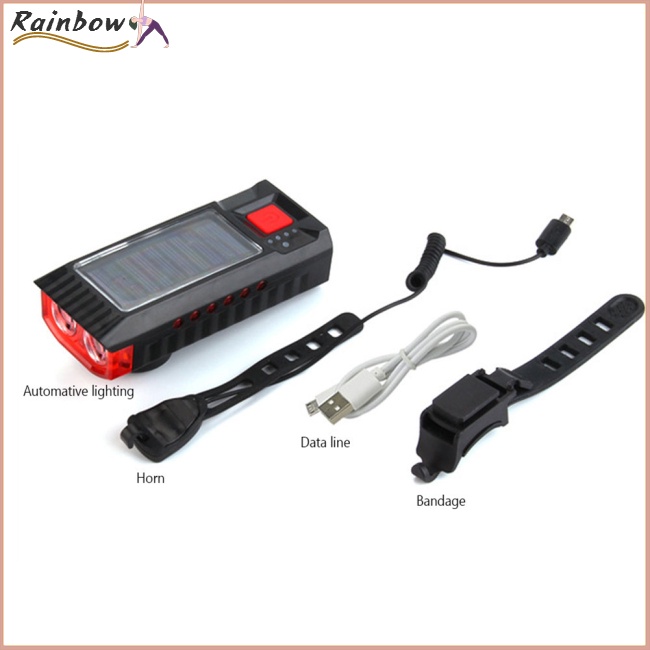 Đèn Led Năng Lượng Mặt Trời 4000mah 4 Chế Độ Kèm Sạc Usb Tiện Dụng Cho Xe Đạp