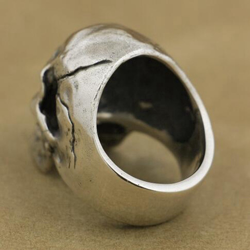 Pria Paduan Tinggi Detail Cincin Tengkorak Pria Ksatria Punk Cincin Perhiasan